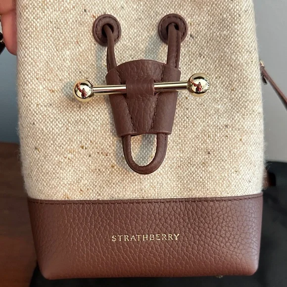 Strathberry Brown and Cream Mini Bag - Picture 3 of 6